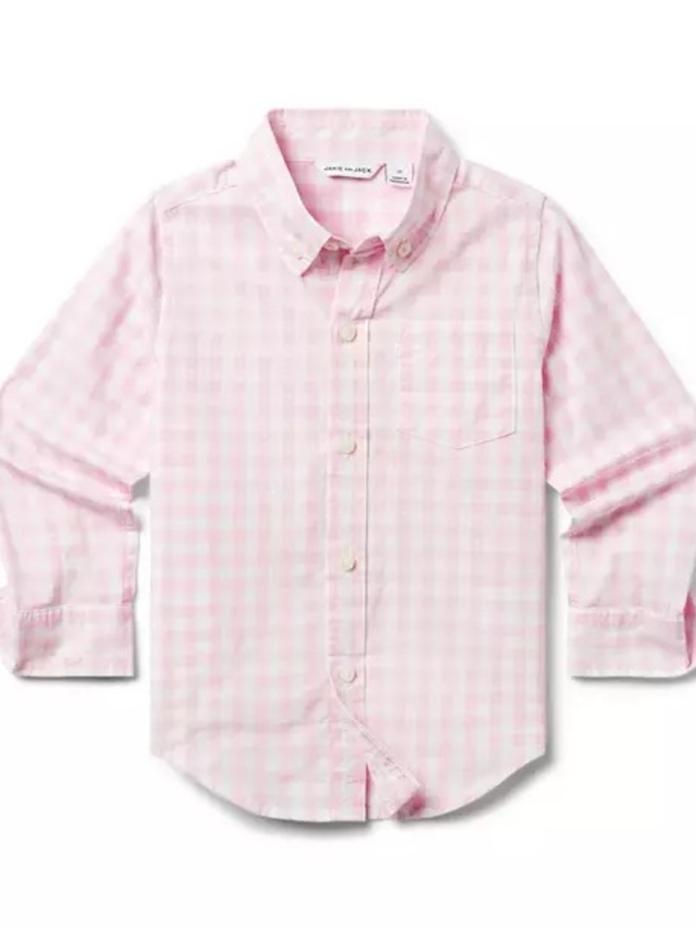 Janie and Jack Light Pink Gingham Button-Down Easter Shirt 5T